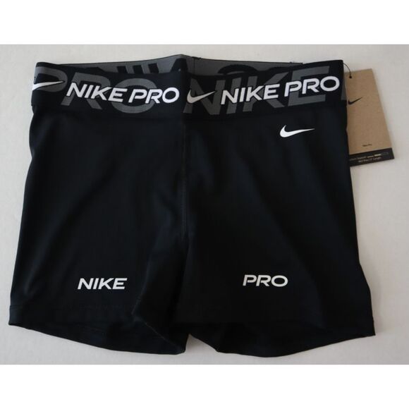 Nike Pro FV7838-010 Women's Sz M Black/White Dri-FIT 3" Biker Shorts - Picture 1 of 5
